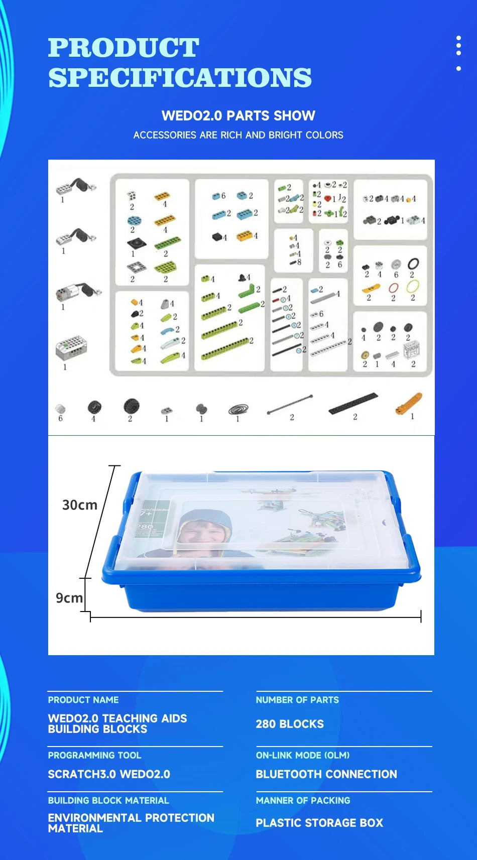 NEW 280PCS Parts WeDo 2.0 Robotics Construction Core Set Building Blocks Compatible with 45300 Scratch 3.0 Educational DIY Toys.