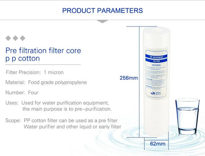 ATWFS Filter Membrane Cartridge 10 inch 5Micron ,1Micron PPF Cotton ,Activated Carbon Water Purifier Reverse Osmosis System