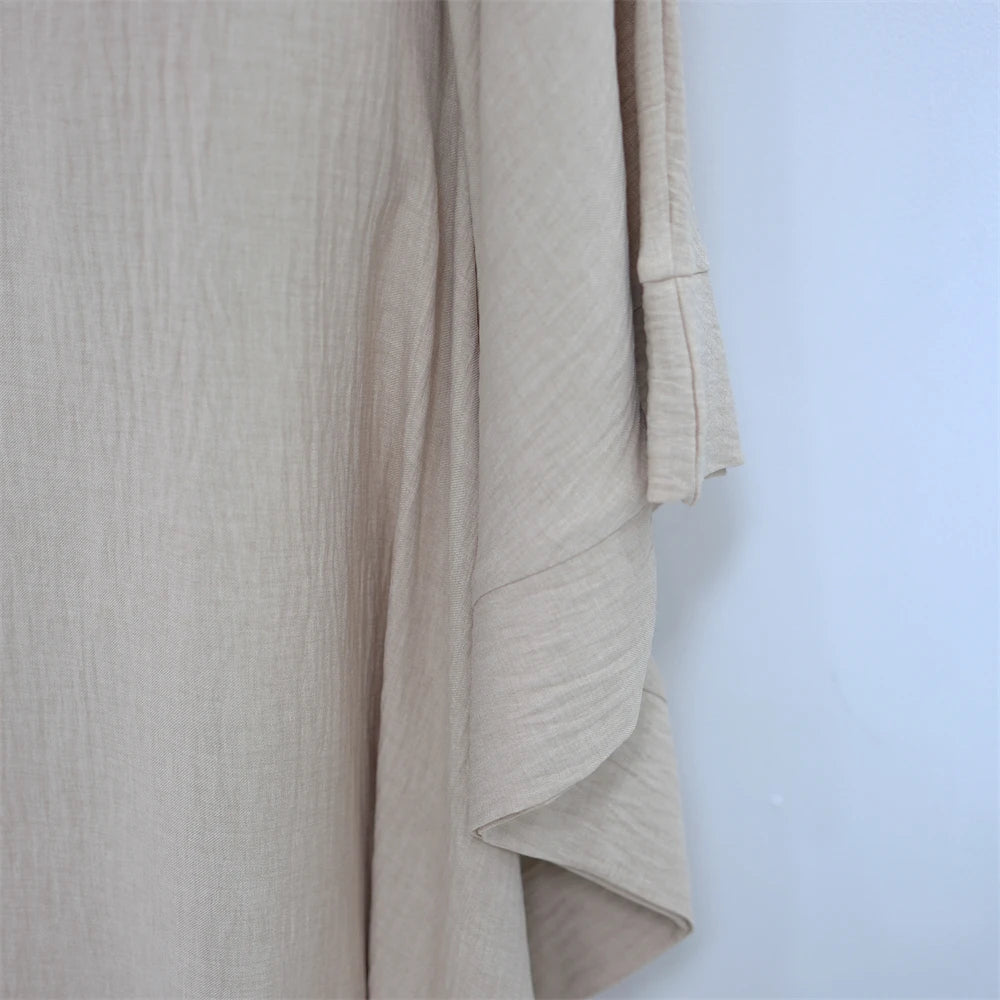 Ramadan Eid Dubai Linen Khimar Abaya Damen Muslim Maxi Dress Kebaya Kaftan Abayas For Women Caftan Robe Femme Musulmane Vestidos.