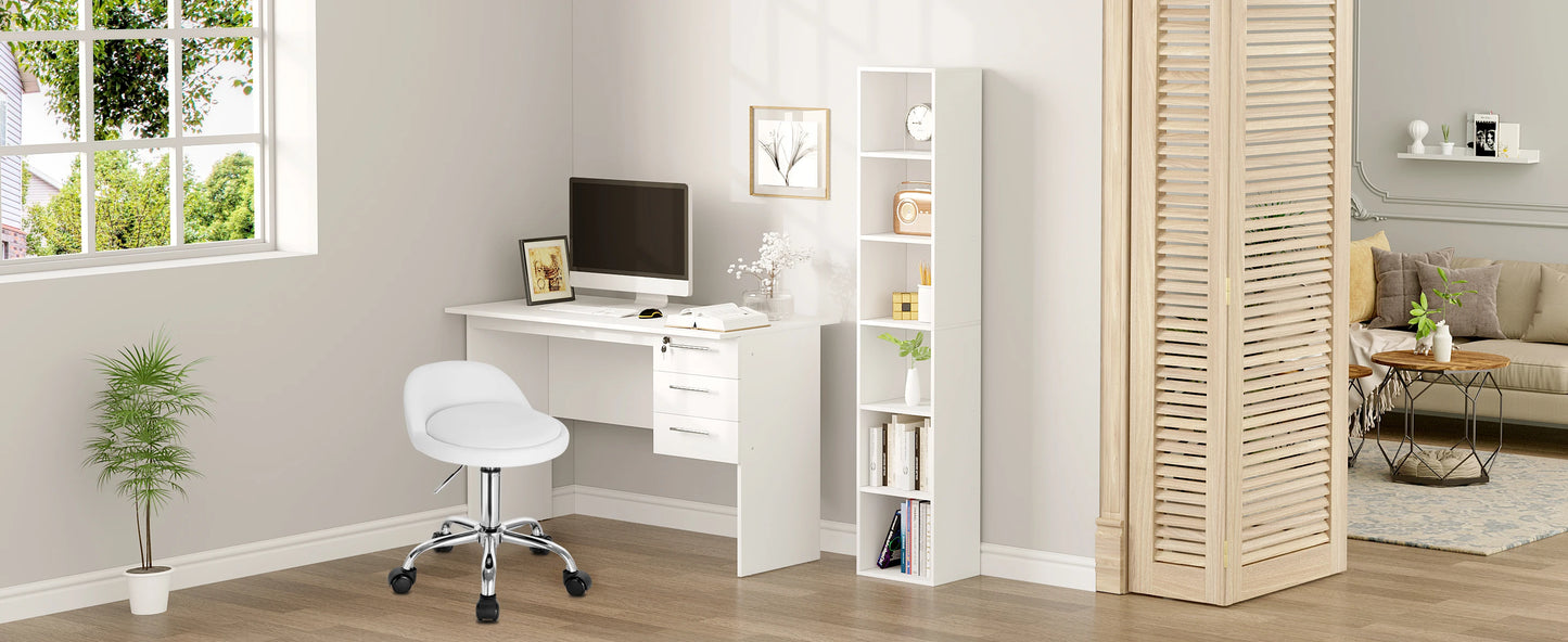 WOLTU Drehbarer Bürostuhl mit Rollen, höhenverstellbarer Computerstuhl mit niedriger Rückenlehne, Arbeitsrolle, Rocker-Schminkhocker