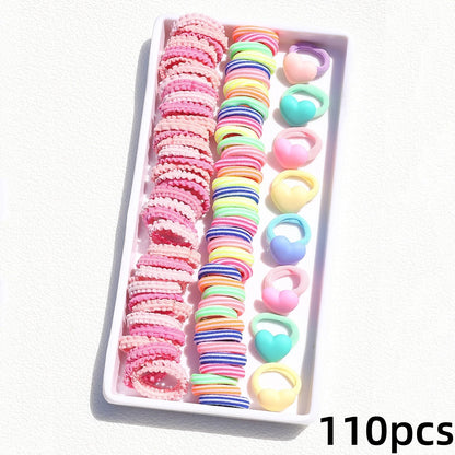 1Pack Girls Colorful Hair Bands Set Nylon Elastic Rubber Band Children Ponytail Holder Scrunchies Kids Hair Accessories.