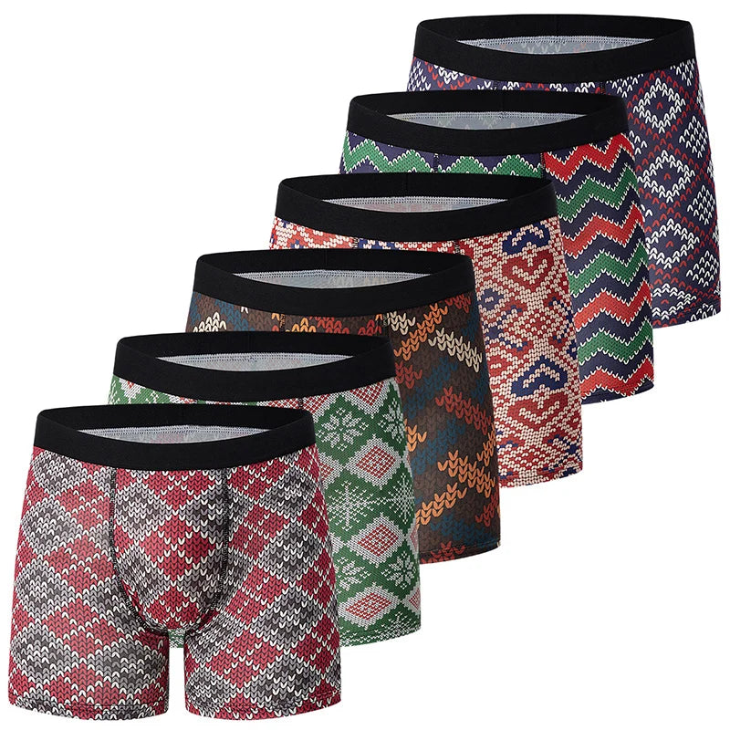 4/6Pcs Herrenmode Druck Lange Unterwäsche Jugendliche Für Erwachsene Multi-größe Bequeme Sport Boyshort Plus größe Fitness Shorts