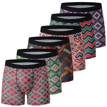 4/6Pcs Herrenmode Druck Lange Unterwäsche Jugendliche Für Erwachsene Multi-größe Bequeme Sport Boyshort Plus größe Fitness Shorts