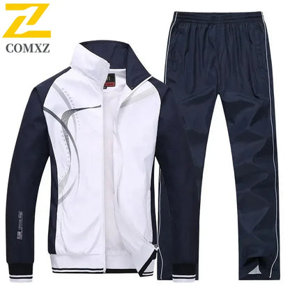Men Sportswear New Spring Autumn Tracksuit 2 Piece Sets Sports Suit Jacket+Pant Sweatsuit Male Fashion Print Clothing Size L-5XL