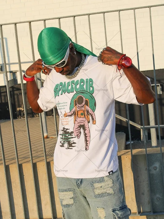 Y2K Harajuku American Cartoon T-shirt High Street Retro Loose Fashion Clothing Women Casual Hip-hop Oversized Short-sleeved Men.