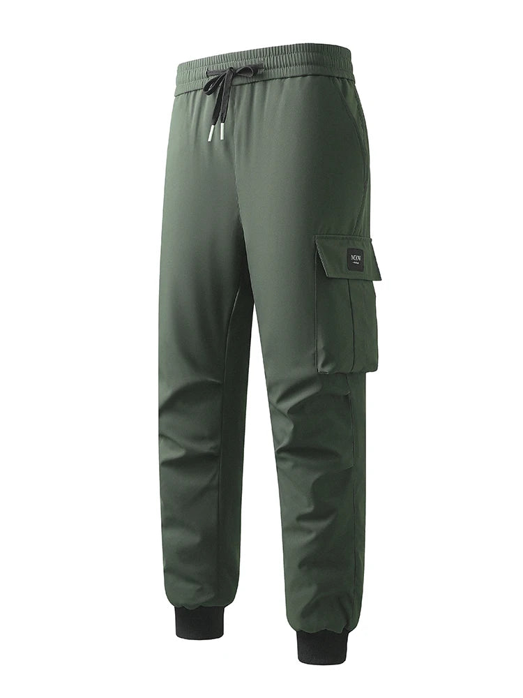 Winter Padded Pants Men 90% White Duck Down Padding Warm Cargo Pants Waterproof Windproof Snow Cold Thermal Down Trousers