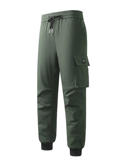 Winter Padded Pants Men 90% White Duck Down Padding Warm Cargo Pants Waterproof Windproof Snow Cold Thermal Down Trousers