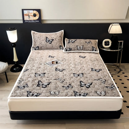 Winter Warm Velvet Mattress Cover Home Dormitory Soft Thick Quilted Bed Sheets Queen Size Bed Cover Fold Tatami Mat Bedspread