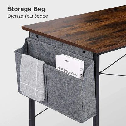 Homfa Schreibtisch, PC-Tisch, 120 x 60 cm, Desktop-Computertisch mit Aufbewahrungstasche, Laptop-Tisch, Schulmöbel, kommerzielle Belastung, 100 kg