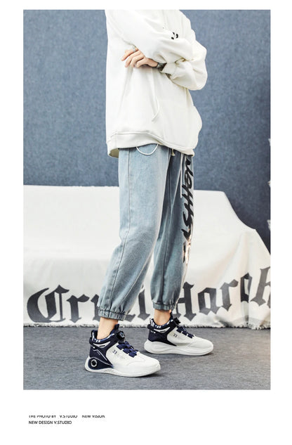 Mens Sneakers with Rotating Buckle Comfy Non Slip Lace up Durable Shoes for Mens Outdoor Activities.