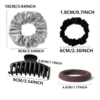 Brown Hair Accessories for Woman Set Ponytail Holders Variety Hair Clips Hair Scrunchies HairBands Scrunchy HairTies.