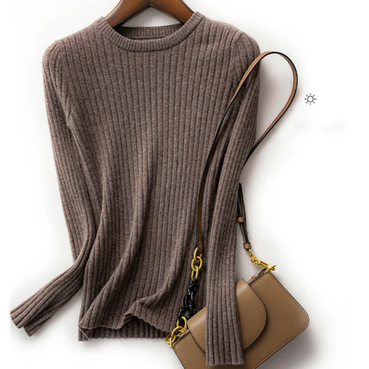 Frauen Pullover Oansatz Herbst Winter Grundlegende Pullover Warme Casual Pulls Jumper Koreanische Langarm Solide Strickwaren Bodenbildung Top.