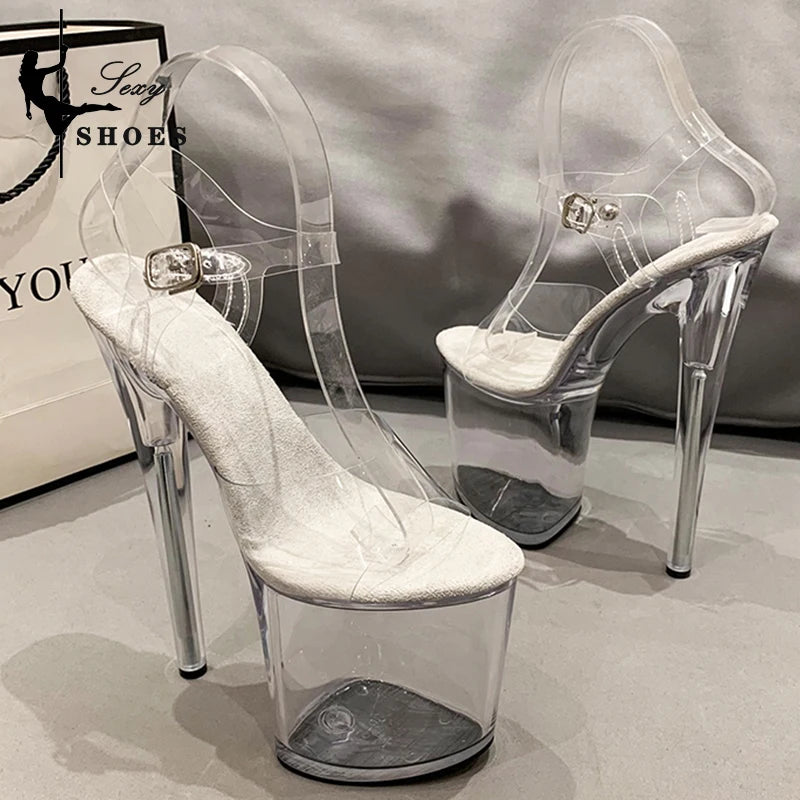 Platform sandals Girl shoes 20CM crystal Summer high heels ladies shoes on sale Pole Dance Pumps sandalias de mujer verano.