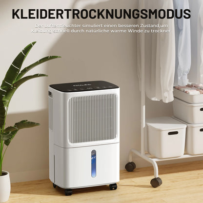 16L/Day Dehumidifier with Wifi Controlled App, Digital Humidity Display, Continuous Drainage, Laundry Drying and 24 Hour Timer.