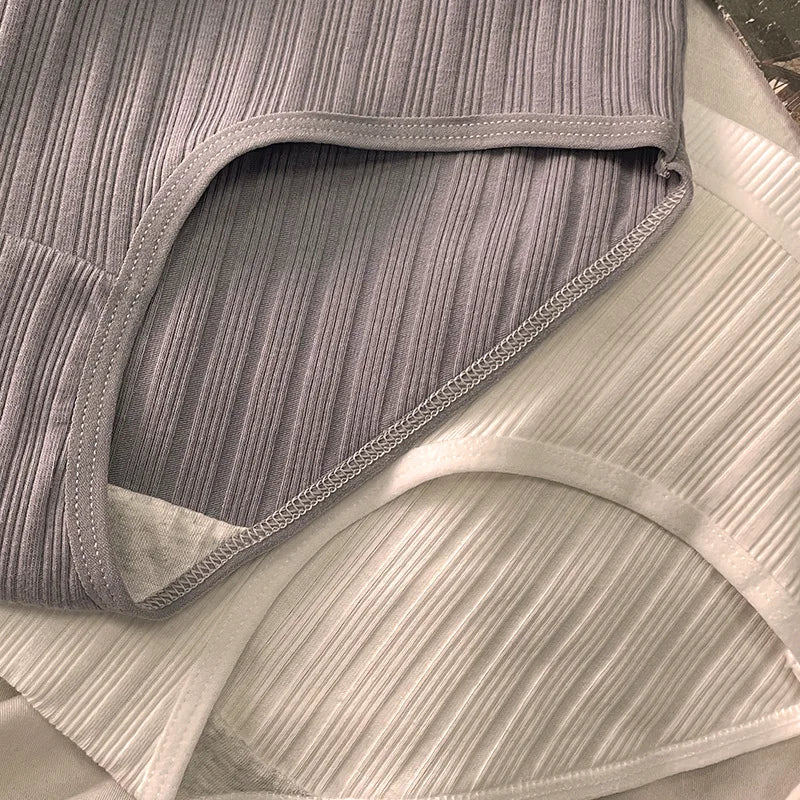 3PCS/Set Sports Style Cotton Women's Panties Girls' Underwear Breathable Mid Waist Shorts Sexy Lingerie Plus Size Solid Briefs.