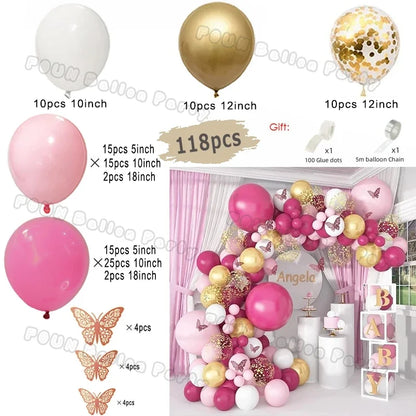 Erröten Retro Rosa Elfenbein Weiß Luftballons Girlande Bogen Kit für Geburtstag Party Hochzeit Baby Dusche Dekorationen Party Ballon Liefert