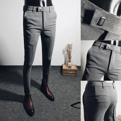 Men Suit Pants Dress Pantalone Hombre Stretch Slim Formal Trousers Calça Masculina Solid Color Casual Pants Fashion Men Clothing.