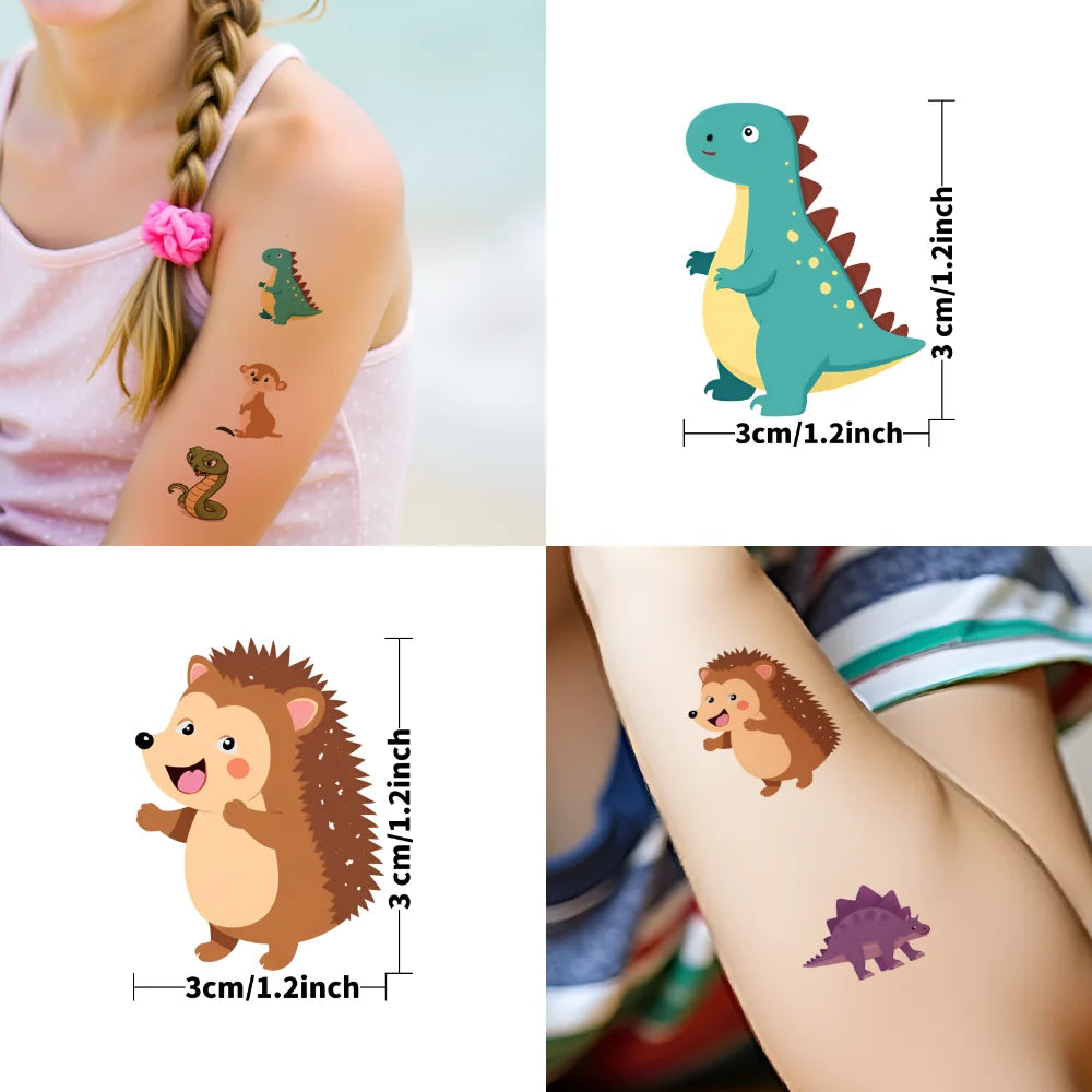 54 stücke Temporäre Tattoo Fictional Tier Darstellungen Cartoon Cartoon Tiere Wildlife Icons Temporäre Tattoo Aufkleber Für Arme.