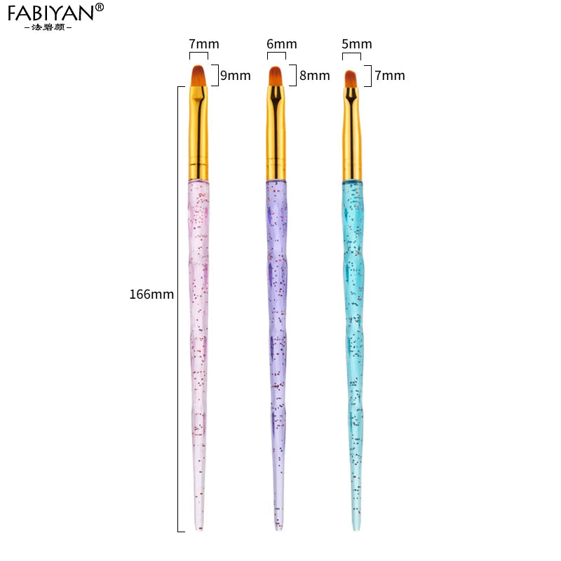 3/7Pcs Professional Manicure UV Gel Brush Pen Transparent Acrylic Nail Art Painting Drawing Brush Phototherapy Tools.