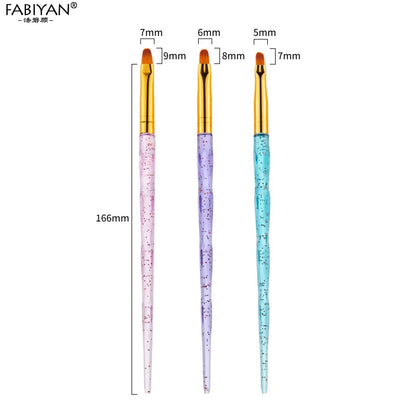 3/7Pcs Professional Manicure UV Gel Brush Pen Transparent Acrylic Nail Art Painting Drawing Brush Phototherapy Tools.