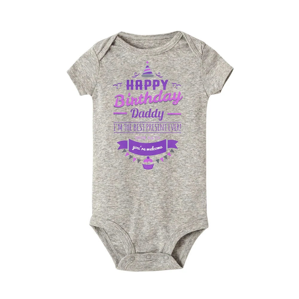 Alles Gute zum Geburtstag Papa Neugeborenes Baby Body Geschlechtsneutrale Babyartikel Säuglingskleidung Zwillinge Outfit Strampler Vater Geburtstagsgeschenk