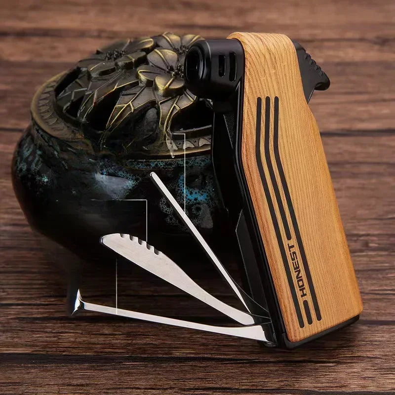 New Multifunctional Special Pipe Machine Oblique Fire Retro Open Fire Lighter Inflatable with Smoke Knife Pressure Stick Scraper.