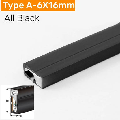 Recessed Black Silicone Tube LED Neon Light Flexible Rope Channel Diffuser WS2811 WS2812B Outdoor Waterproof Ribbon Strip Lights