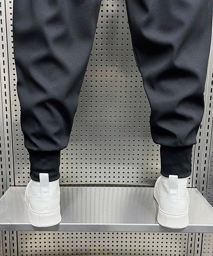 2024 New Spring and Autumn Fashion Brand Wrinkled and Handsome High Waist Button Loose Casual Harlan Suit Pants for Men.