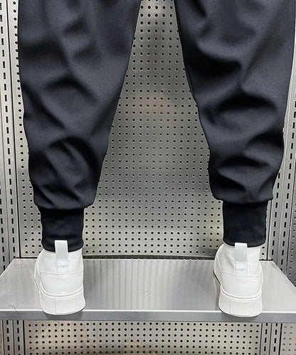 2024 New Spring and Autumn Fashion Brand Wrinkled and Handsome High Waist Button Loose Casual Harlan Suit Pants for Men.