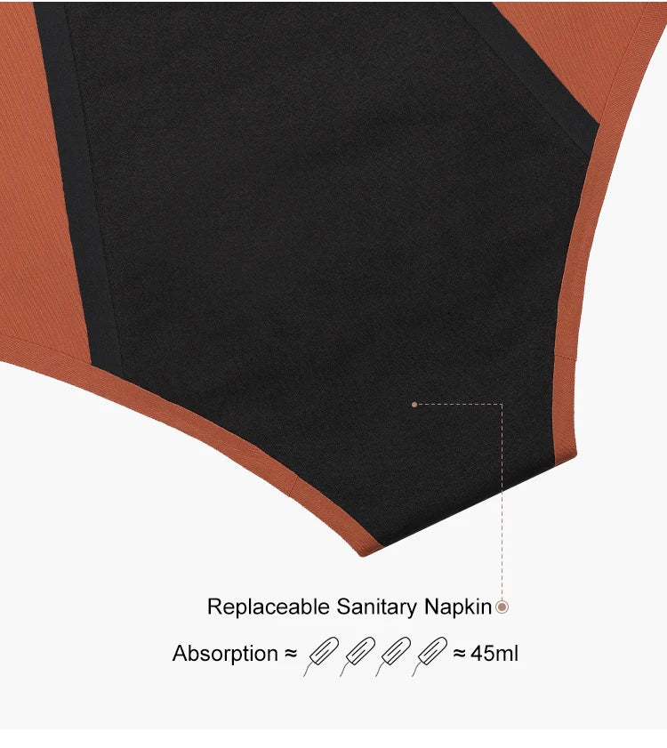 Hot Sale Mid-Rise Seamless Menstrual Period Panties 4 Layers Absorbent Leak Proof Culotte Lengthened Menstrual Panties.