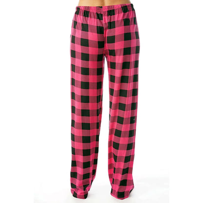 Frauen Weihnachten Pyjama Hosen Herbst Winter Plaid Gedruckt Hosen Mode Lässig Breite Bein Hosen Kleidung Streetwear