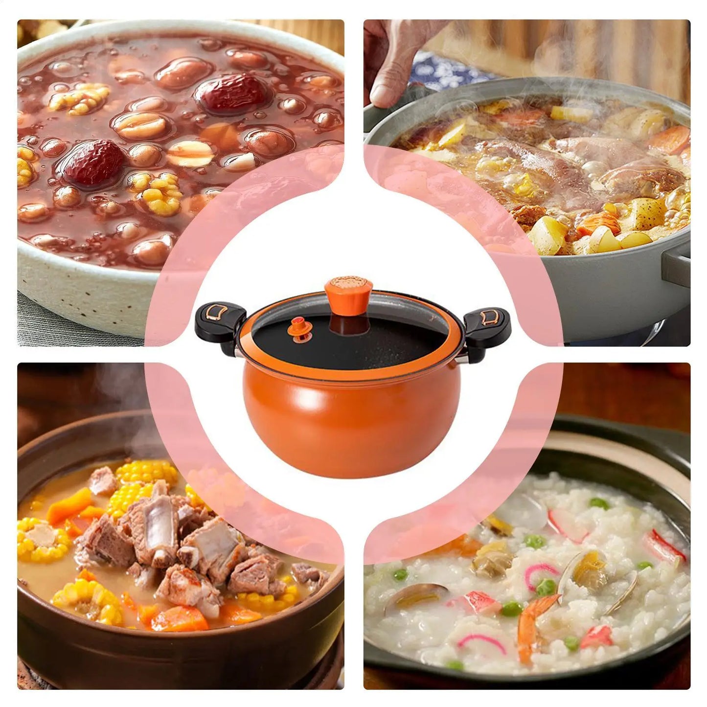 Pressure Pot Fast Cooking Cookware Non-Stick Pressure Cooker With Clear Lid For Boil Food Soup Stew Home Induction Stoves.