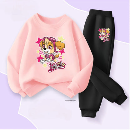 PAW Patrol Spring Autumn Baby Girls Hoodies Sets Children's Bbreathable Sport Pullover and Pant Two Piece Suit Kids Sweatsuit.