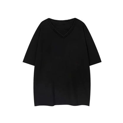 Men's T-Shirts,100% Cotton Soft,V-Neck Fashion Male Tops Tees,Short Sleeve Tee Shirt for Men Black White.