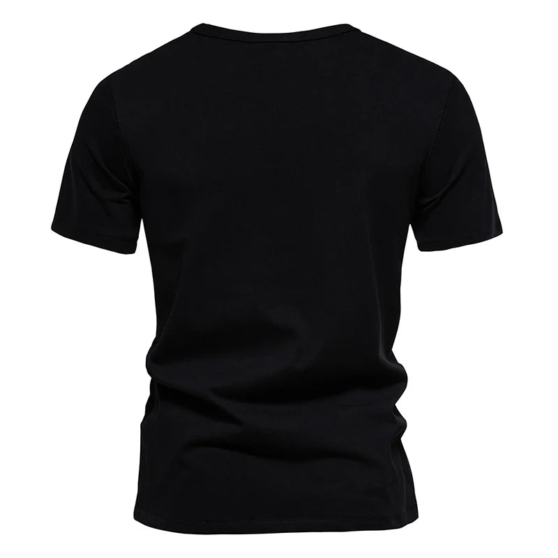 Men's Short Sleeve Basic Top Tees Casual 100% Cotton Regular Fit O-Neck T Shirts Black White Navy Gray.