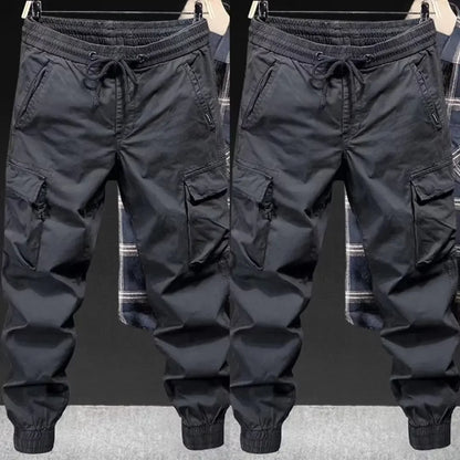 Modische Freizeit hose Herren Loose-Fit Cargo hose im Jugendstil einfarbig verkürzte trend ige Marken schuhe für den Frühling Herbst.