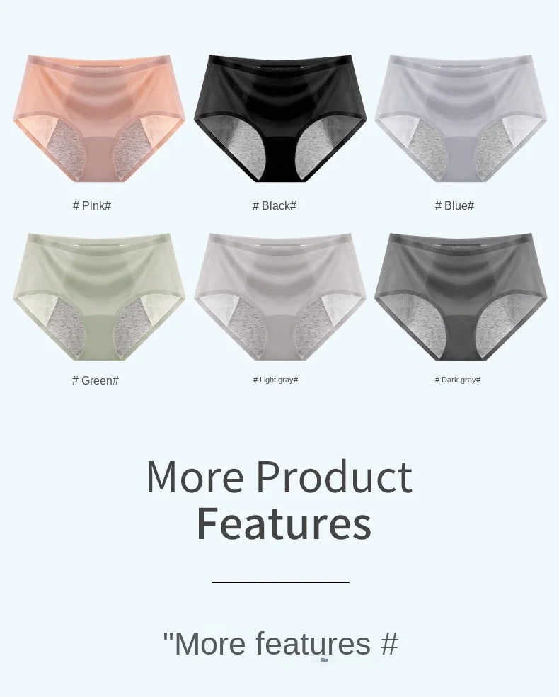 Menstrual Panties for Women Leak Proof Briefs Cotton Lingerie Absorbency Comfortable Physiological Underwear Period Underpants.