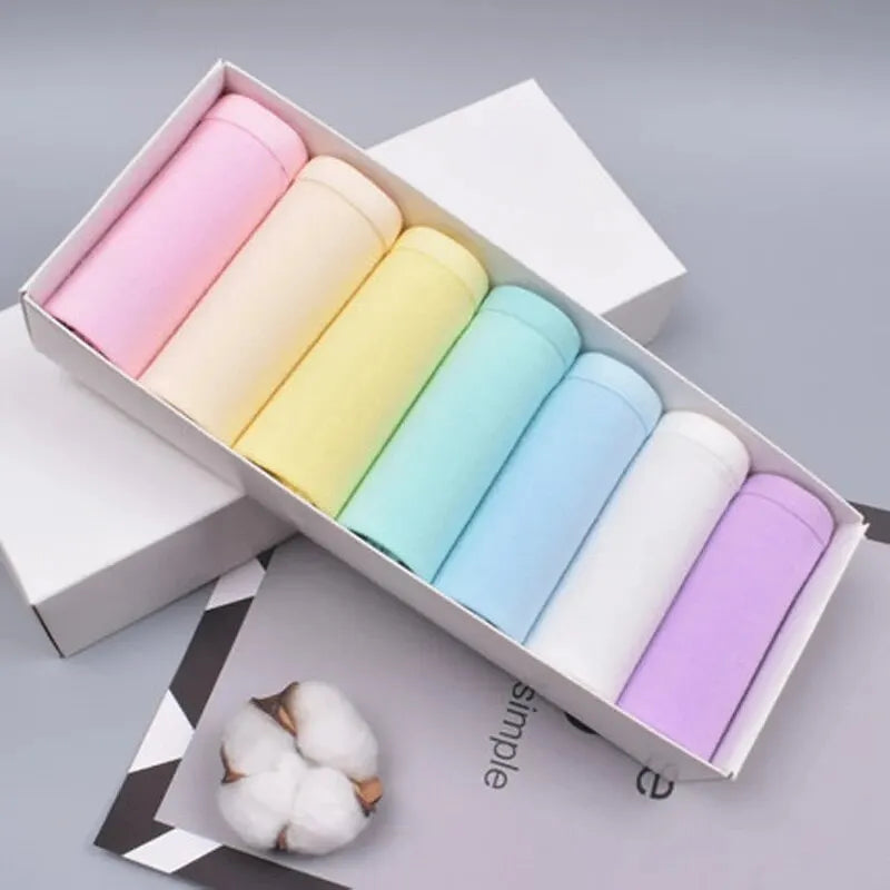 7Pcs Panties for Women Cotton Underwear Plus Size Sexy Briefs Girls Breathable Soft Lingerie Female Cute Solid Color Underpants.