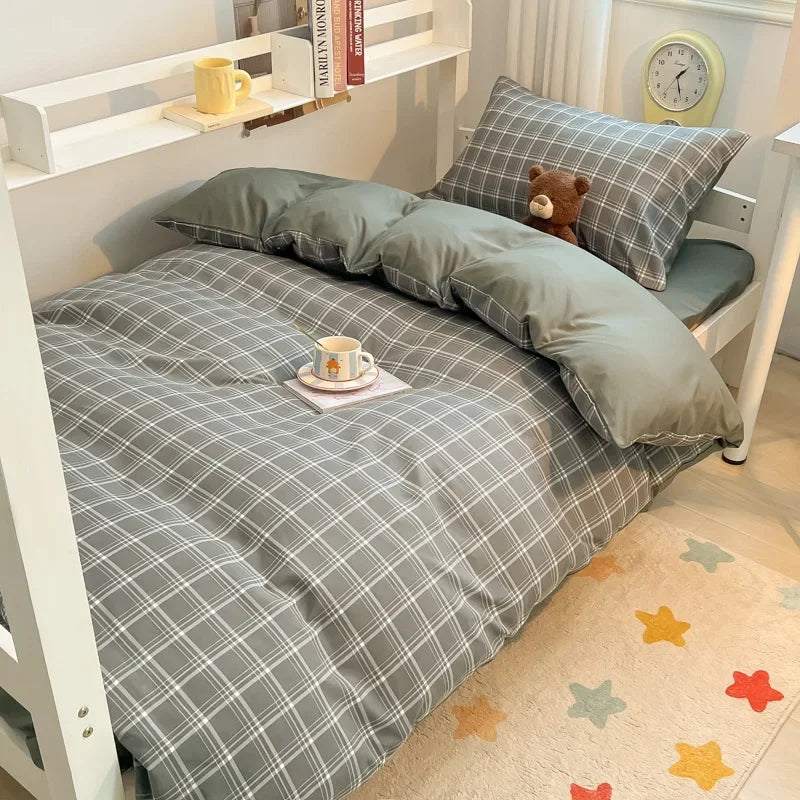 Home Quality Bedding Set Soft Cotton Duvet Cover Pillowcase Flat Sheet 3pcs Set Home Textiles Bedding Adjustable 0.9-1.2m Bed 이불.