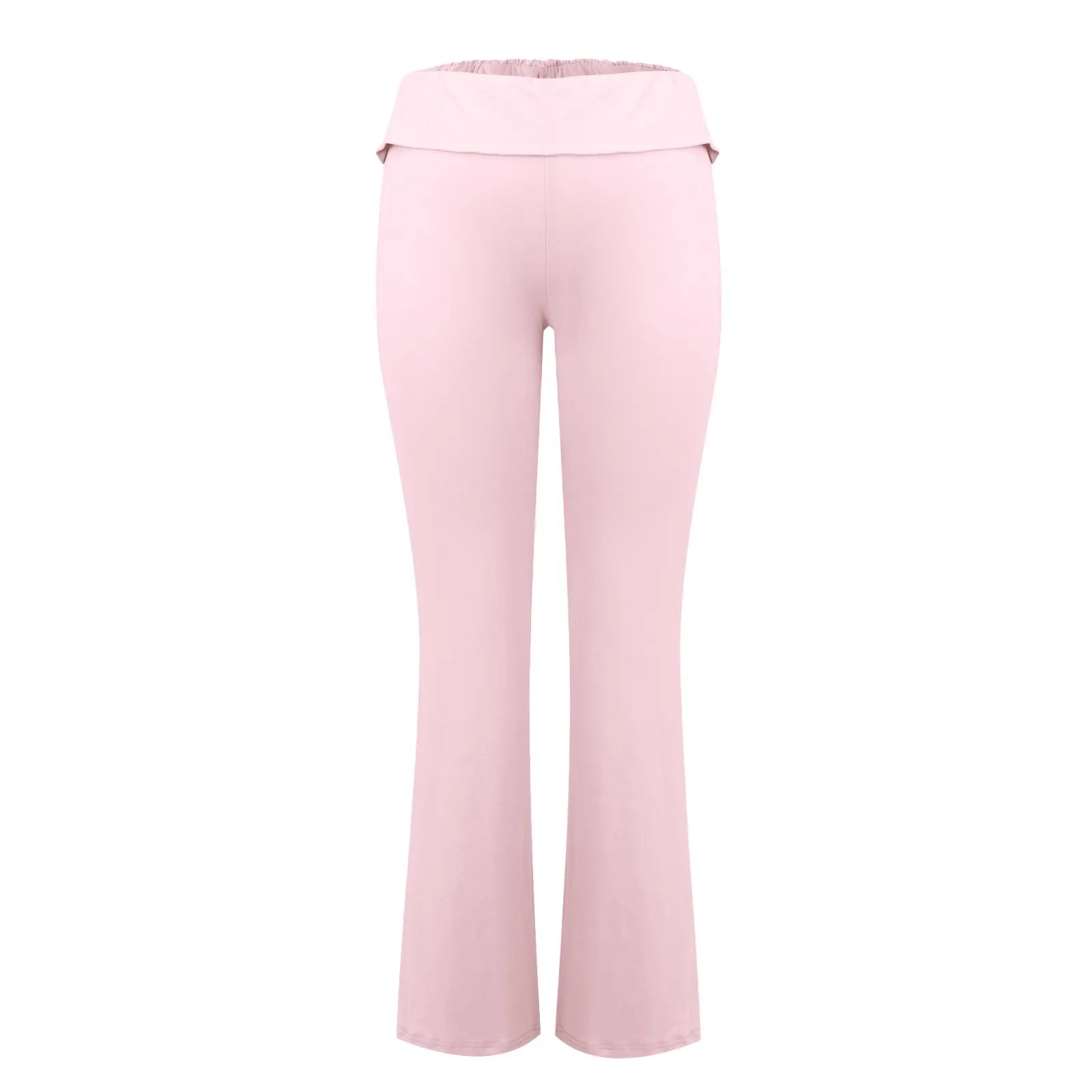 Damenmode, einfarbig, schmale Passform, schmale Reverse-Taille, niedrige Taille, elastische Taille, Schlaghose, Hose für Damen, Damenhose 2024.