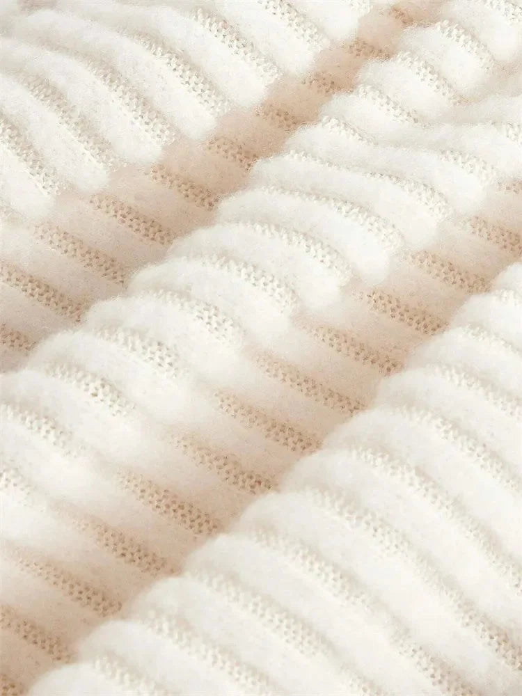 Women Solid Autumn Winter Grunge Asymmetrical Neck Rib-knit Tee Strapless Blouse Long Sleeve Casual Sweater Handkerchief Hem.