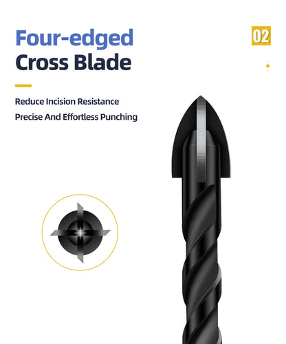 TOOLEYE Kreuz Hex Bohrer Set Für Beton Porzellan Fliesen Glas Metall Multifunktions Bohrer Bits Kit Power Werkzeuge Bohren Bohrer