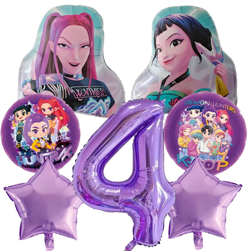 Kpop Dämon Jäger Geburtstag Luftballons Set Anzahl Ballon Anzug Folie Ballon Cartoon Geburtstag Party Liefert Dekor Baby Dusche Geschenk.