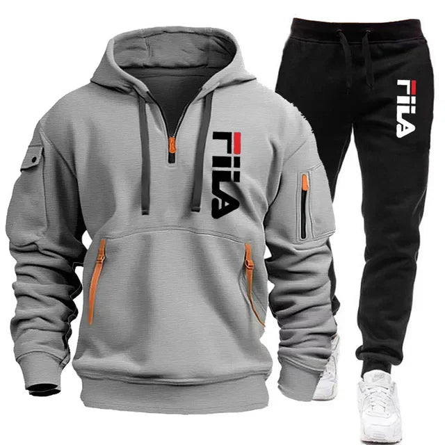 Autumn and winter men's sportswear sets, trendy brand clothing sweatshirt sets, and casual design oversized long-sleeved sweatsh.