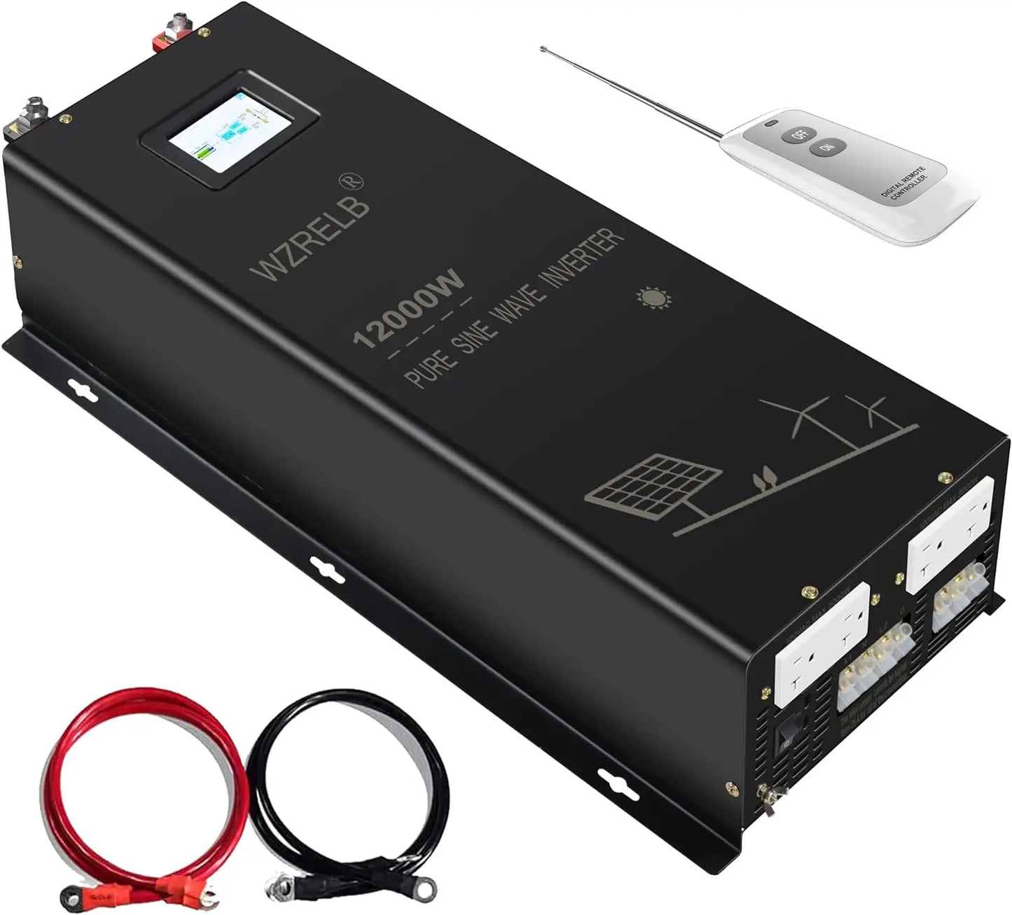 12KW Split Phase Pure Sine Wave Inverter 24/36/48/72/96V DC to 110/220V,120/240V Converter Remote Control For Home Power Bank.