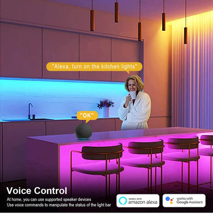 Tuya Smart WiFi LED Neon Light Strip 12V Black Silica Gel Tube RGB Bluetooth APP Neon Lamp Tape For Home Room Christmas Decor.