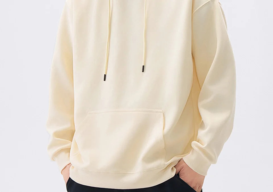 470G-570G HeavyWeight Cotton New Autumn Casual Men's Top Solid Color Loose Pullover Hoodies Sweatshirt Long-Sleeve Men Clothing.