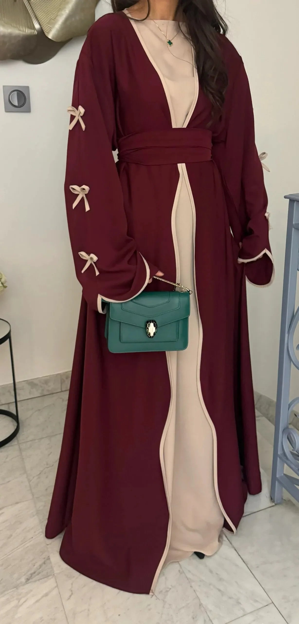 Eid Bow Abaya Women Cardigan Dress Muslim Party Caftan Robe Jalabiya Morocco Dubai Kaftan Islam Vestidos Largos Ramadan 2025.