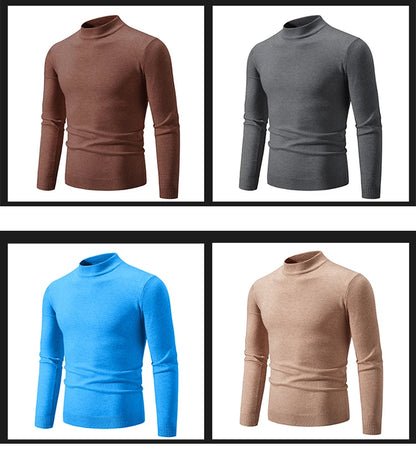 New Autumn Winter Designer Fashion Half Turtleneck Knitted Sweater High Quality Mens Casual Solid Color Warm Women Sweaters.