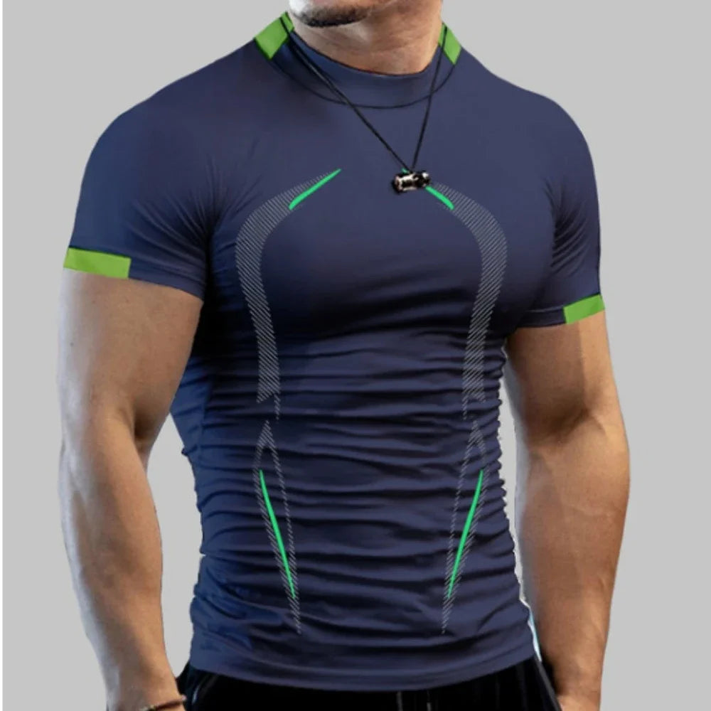 New Summer Sportswear Gym Breathable T Shirt Men Quick Drying Jogging T-Shirt Men Training Tees Fitness Tops Running T-shirt.